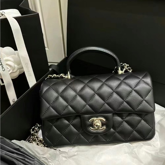 CHANEL Handbags - Chanel classic mini flap top handle bag